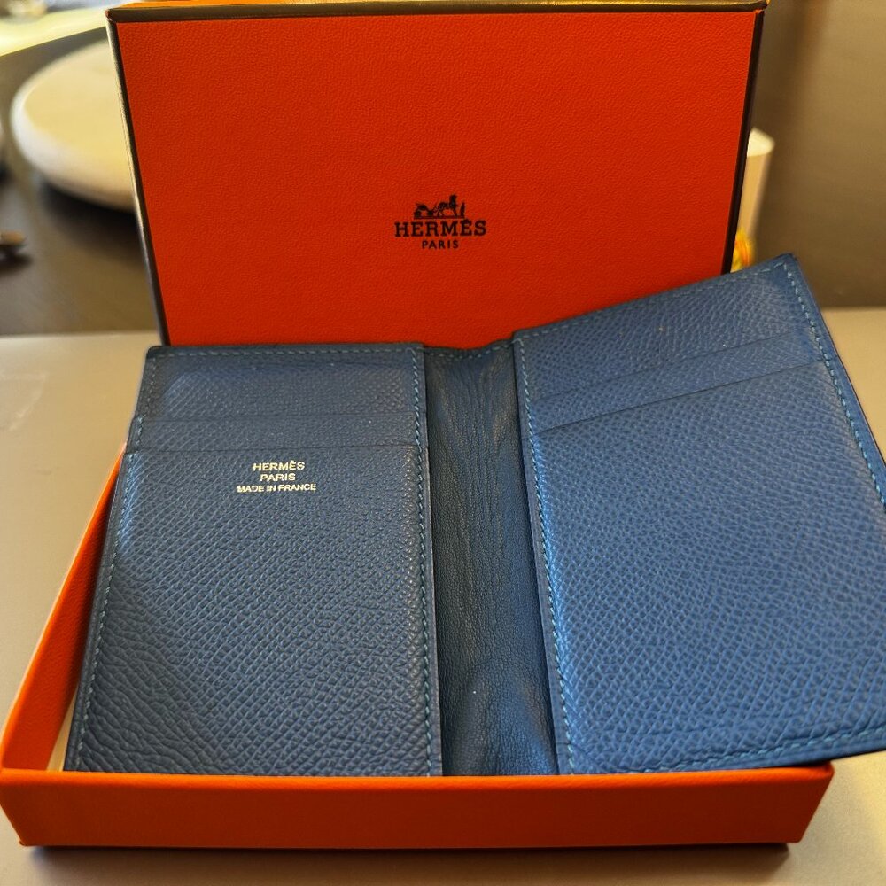 Authentic Hermes MC2 Euclide Epsom Leather Card Case Navy 2020 with box